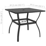 Table de jardin Anthracite 81,5x81,5x72 cm Acier – Image 4
