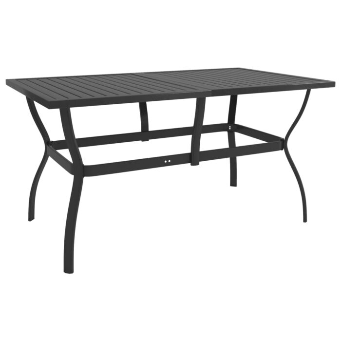 Table de jardin Anthracite 140x80x72 cm Acier – Image 1
