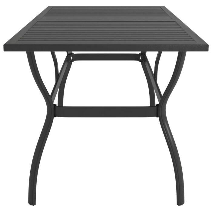 Table de jardin Anthracite 140x80x72 cm Acier – Image 2