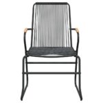 Chaises de jardin lot de 4 noir 58x59x85,5 cm rotin PVC – Image 2