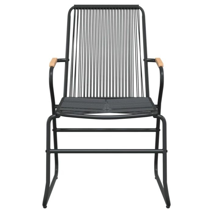 Chaises de jardin lot de 4 noir 58x59x85,5 cm rotin PVC – Image 2