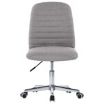 Chaises à manger lot de 4 gris clair tissu – Image 2