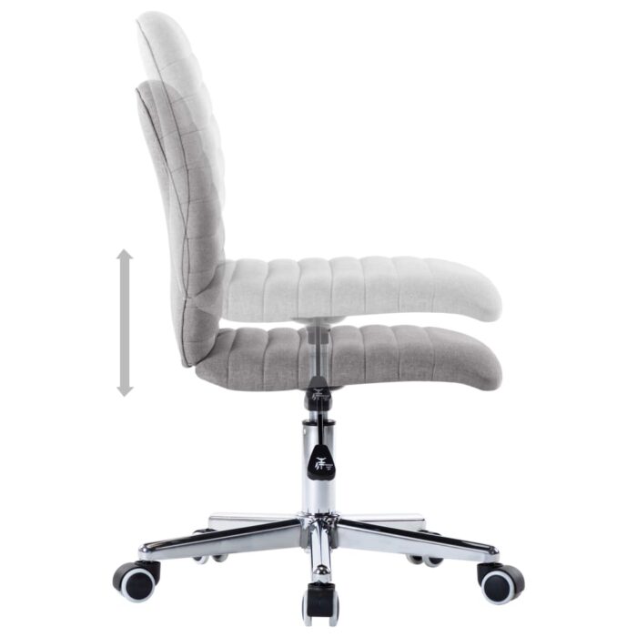 Chaises à manger lot de 6 gris clair tissu – Image 4