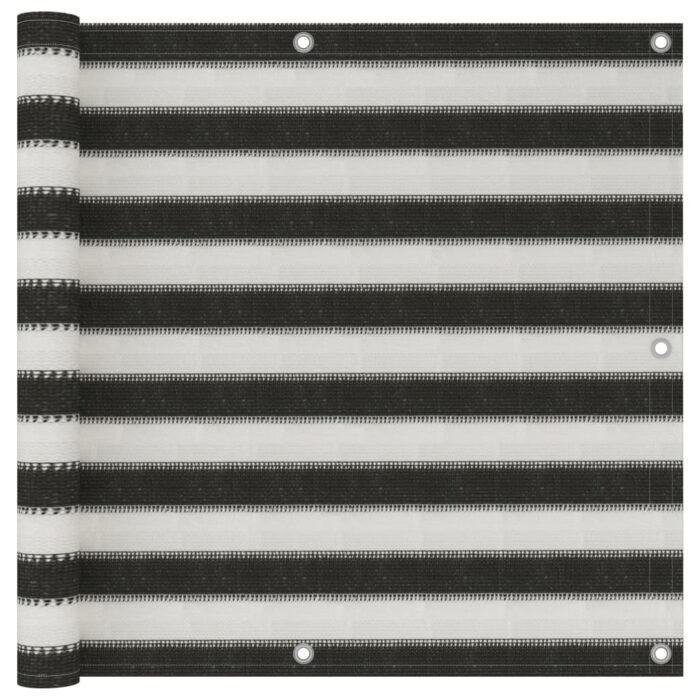 Écran de balcon PEHD 90x500 cm Anthracite et blanc – Image 1
