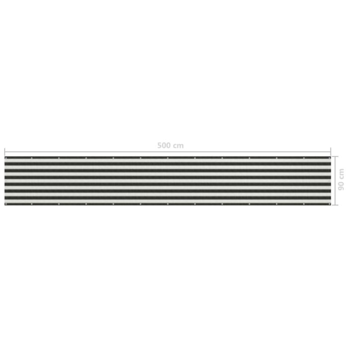 Écran de balcon PEHD 90x500 cm Anthracite et blanc – Image 4