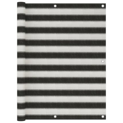 Écran de balcon PEHD 120x600 cm Anthracite et blanc