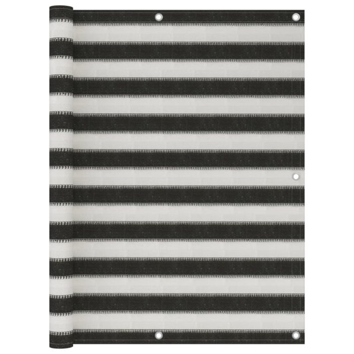 Écran de balcon PEHD 120x600 cm Anthracite et blanc – Image 1