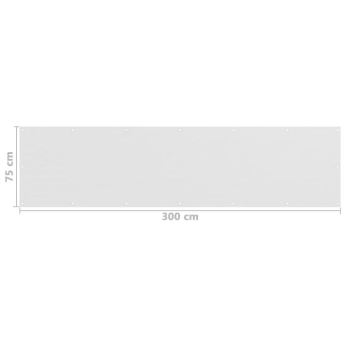 Écran de balcon Blanc 75x300 cm PEHD – Image 4