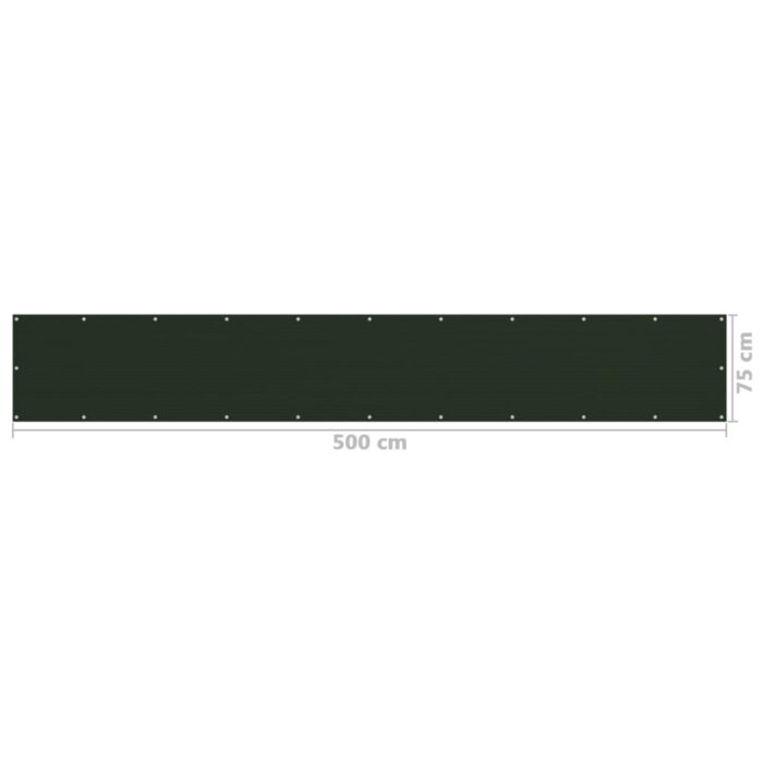Écran de balcon Vert foncé 75x500 cm PEHD – Image 4