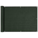 Écran de balcon Vert foncé 75x600 cm PEHD