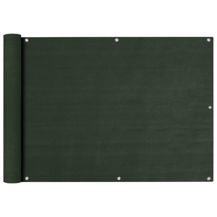 Écran de balcon Vert foncé 75x600 cm PEHD – Image 1