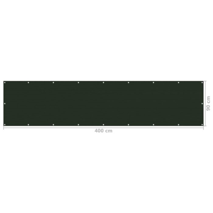Écran de balcon Vert foncé 90x400 cm PEHD – Image 4