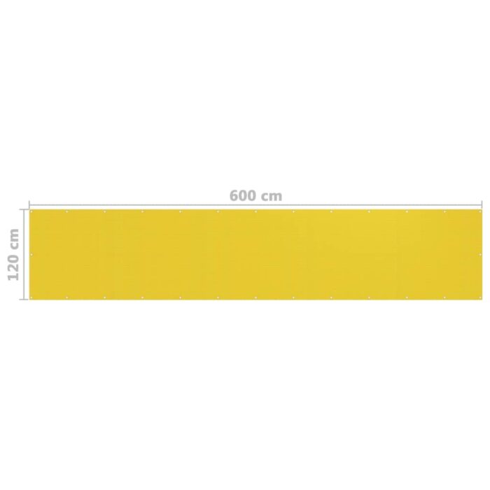 Écran de balcon Jaune 120x600 cm PEHD – Image 4