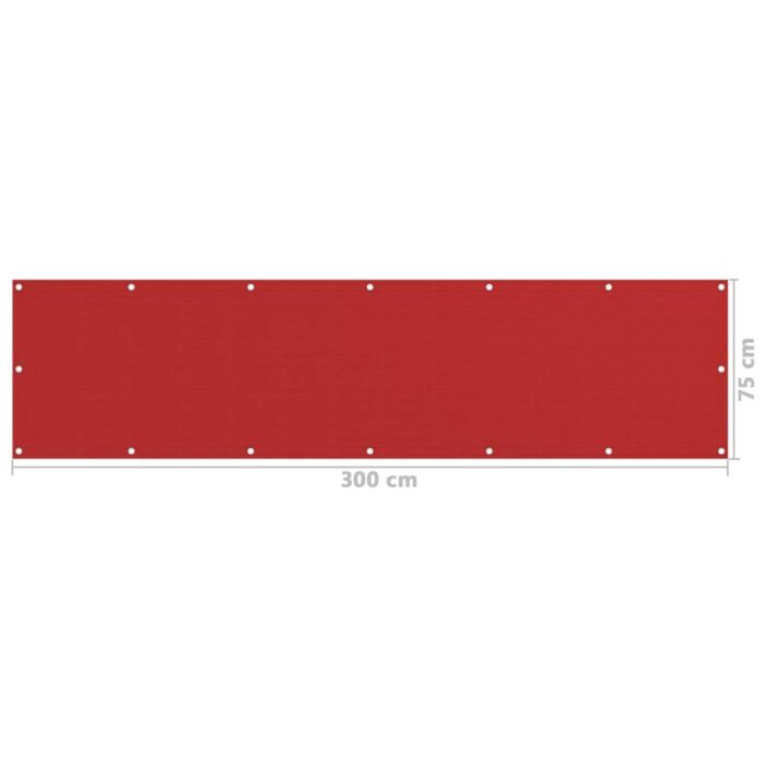 Écran de balcon Rouge 75x300 cm PEHD – Image 4