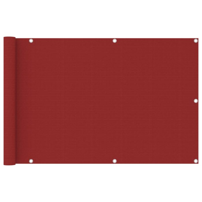 Écran de balcon Rouge 90x400 cm PEHD – Image 1