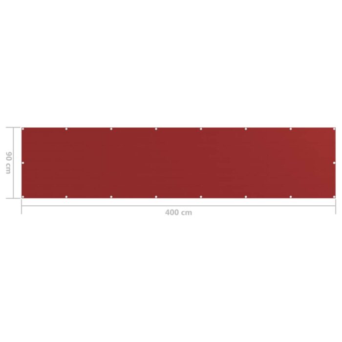 Écran de balcon Rouge 90x400 cm PEHD – Image 4