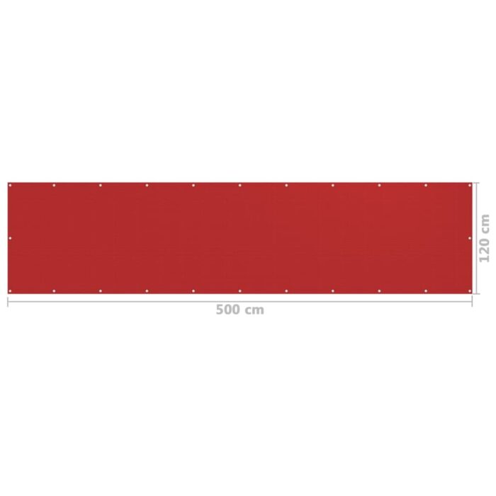 Écran de balcon Rouge 120x500 cm PEHD – Image 4