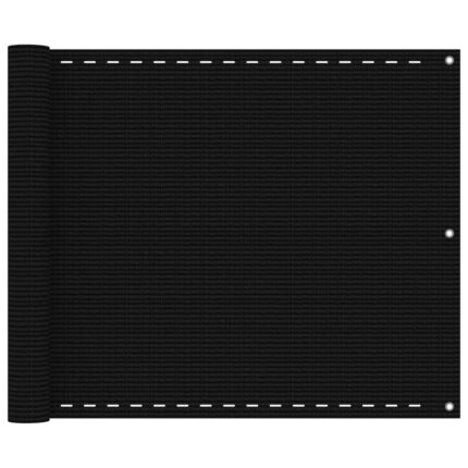 Écran de balcon Noir 75x400 cm PEHD