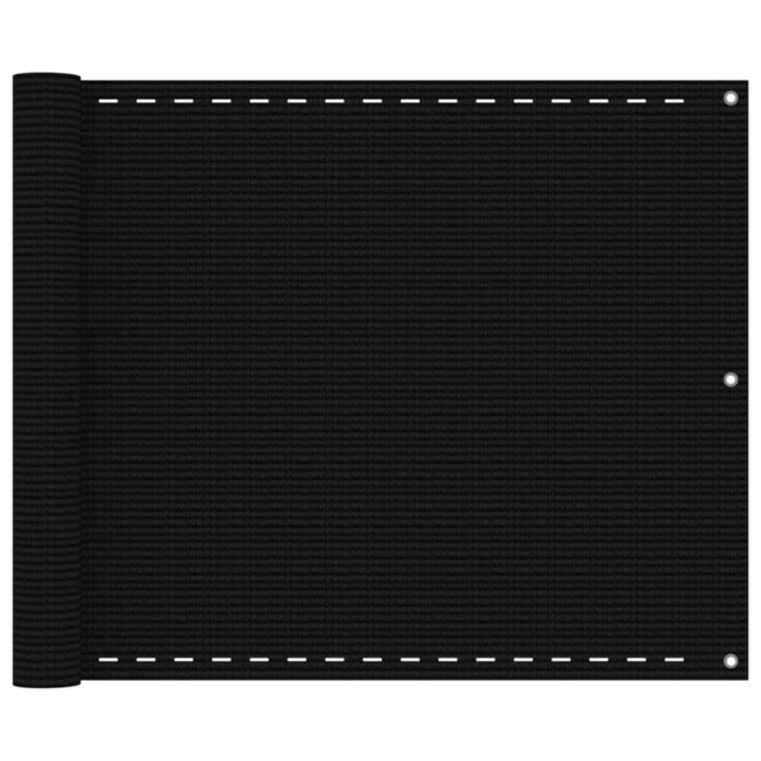 Écran de balcon Noir 75x400 cm PEHD – Image 1