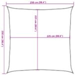 Voile d'ombrage 160 g/m² Anthracite 2,5x2,5 m PEHD – Image 8