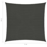 Voile d'ombrage 160 g/m² Anthracite 3x3 m PEHD – Image 5
