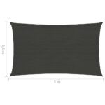 Voile d'ombrage 160 g/m² Anthracite 2,5x5 m PEHD – Image 5