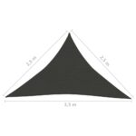 Voile d'ombrage 160 g/m² Anthracite 2,5x2,5x3,5 m PEHD – Image 5