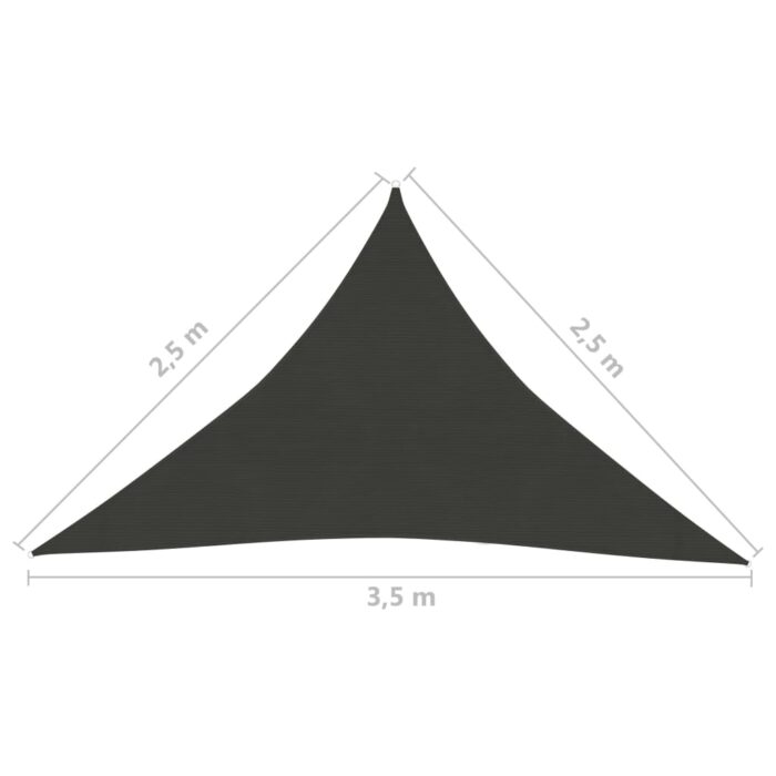 Voile d'ombrage 160 g/m² Anthracite 2,5x2,5x3,5 m PEHD – Image 5