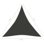 Voile d'ombrage 160 g/m² Anthracite 3x3x3 m PEHD – Image 5
