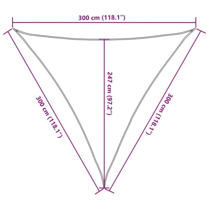 Voile d'ombrage 160 g/m² Anthracite 3x3x3 m PEHD – Image 8