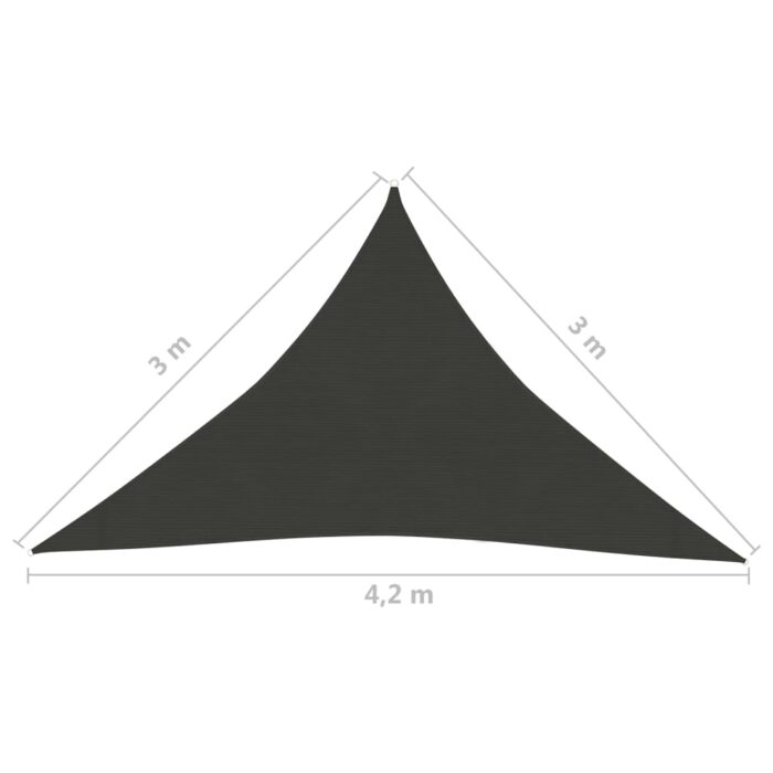 Voile d'ombrage 160 g/m² Anthracite 3x3x4,2 m PEHD – Image 5