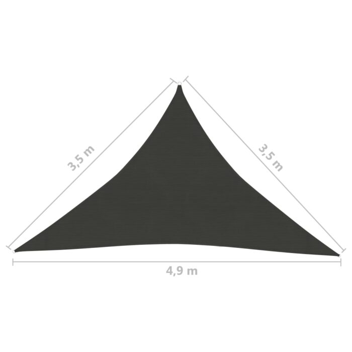 Voile d'ombrage 160 g/m² Anthracite 3,5x3,5x4,9 m PEHD – Image 5