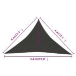 Voile d'ombrage 160 g/m² Anthracite 4x4x5,8 m PEHD – Image 5