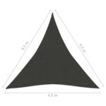 Voile d'ombrage 160 g/m² Anthracite 4,5x4,5x4,5 m PEHD – Image 5