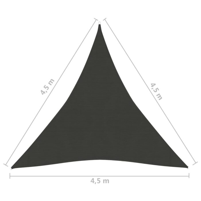 Voile d'ombrage 160 g/m² Anthracite 4,5x4,5x4,5 m PEHD – Image 5