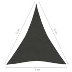 Voile d'ombrage 160 g/m² Anthracite 4x5x5 m PEHD – Image 5