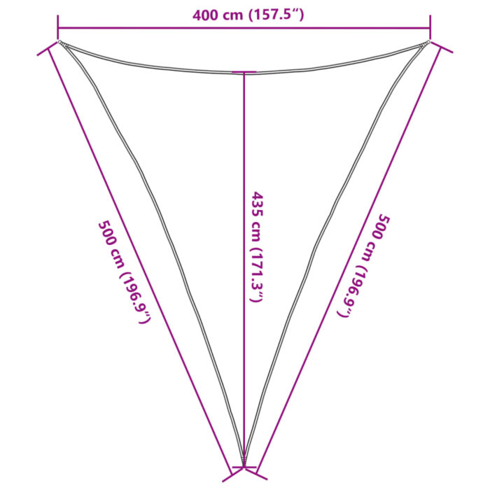 Voile d'ombrage 160 g/m² Anthracite 4x5x5 m PEHD – Image 8