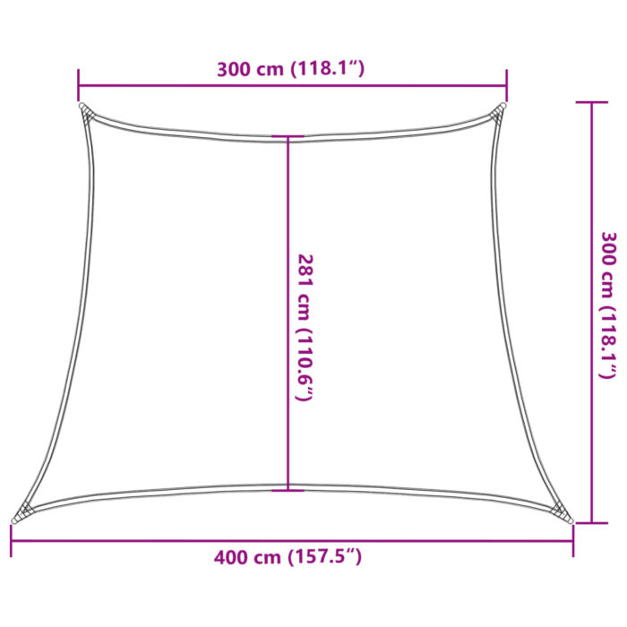 Voile d'ombrage 160 g/m² Anthracite 3/4x3 m PEHD – Image 8