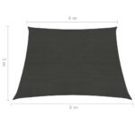 Voile d'ombrage 160 g/m² Anthracite 4/5x3 m PEHD – Image 5