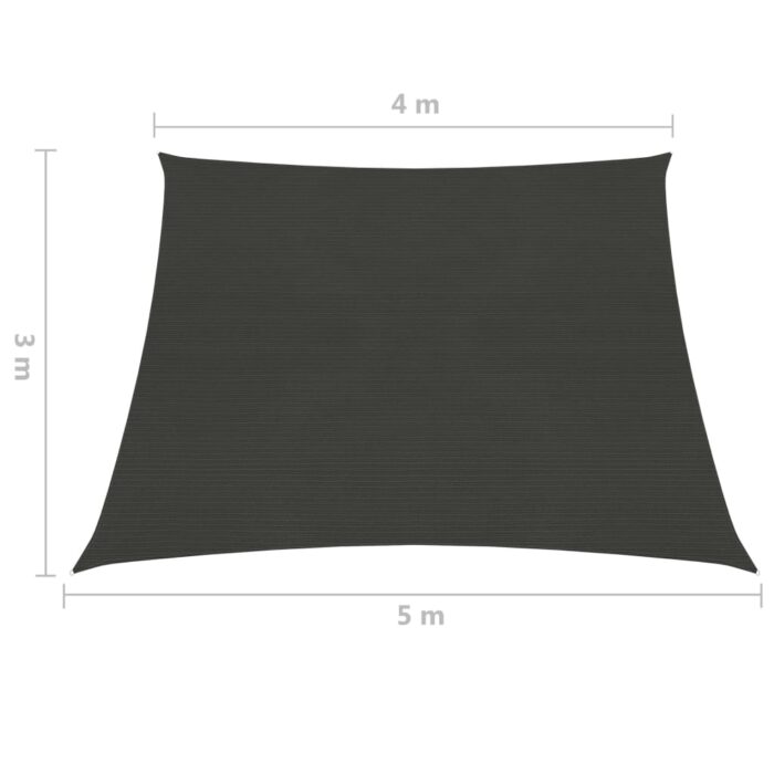 Voile d'ombrage 160 g/m² Anthracite 4/5x3 m PEHD – Image 5