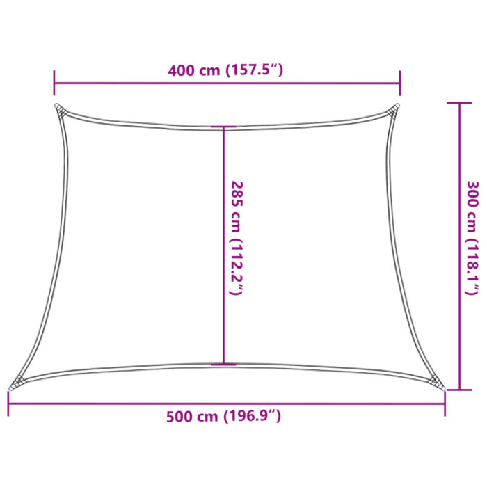 Voile d'ombrage 160 g/m² Anthracite 4/5x3 m PEHD – Image 8
