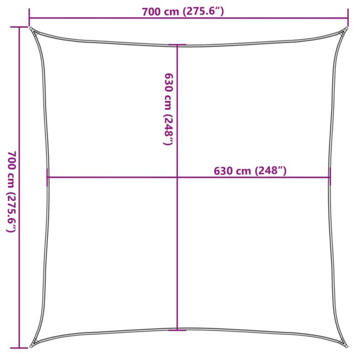 Voile d'ombrage 160 g/m² Beige 2x2,5 m PEHD – Image 8