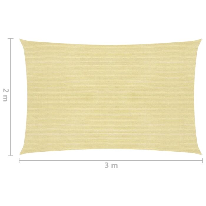 Voile d'ombrage 160 g/m² Beige 2x3 m PEHD – Image 5