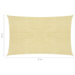 Voile d'ombrage 160 g/m² Beige 2x5 m PEHD – Image 5