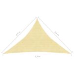Voile d'ombrage 160 g/m² Beige 2,5x2,5x3,5 m PEHD – Image 5