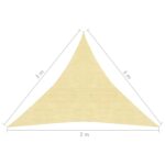 Voile d'ombrage 160 g/m² Beige 3x3x3 m PEHD – Image 5