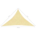Voile d'ombrage 160 g/m² Beige 3x3x4,2 m PEHD – Image 5