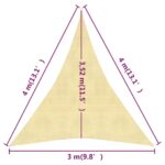 Voile d'ombrage 160 g/m² Beige 3x4x4 m PEHD – Image 5