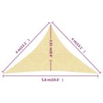 Voile d'ombrage 160 g/m² Beige 4x4x5,8 m PEHD – Image 5