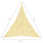 Voile d'ombrage 160 g/m² Beige 5x7x7 m PEHD – Image 5
